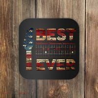 Best Guitar Dad Ever Chords Best Dad Guitar American Flag Coaster thumb 0