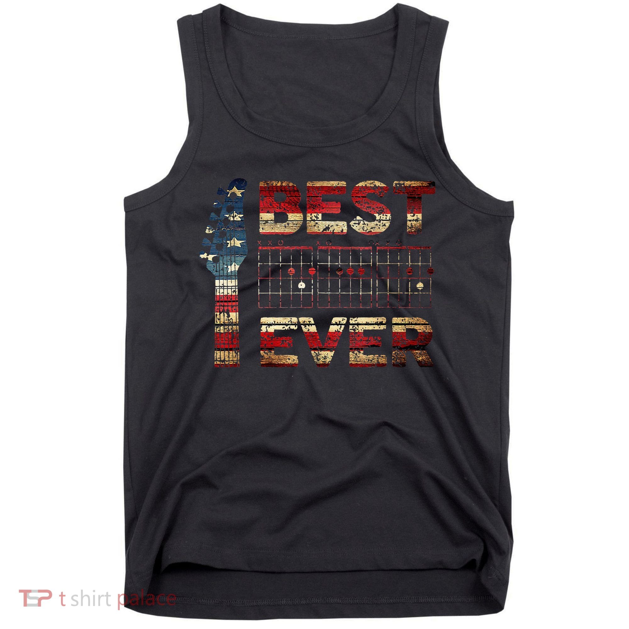 Best Guitar Dad Ever Chords Best Dad Guitar American Flag Tank Top