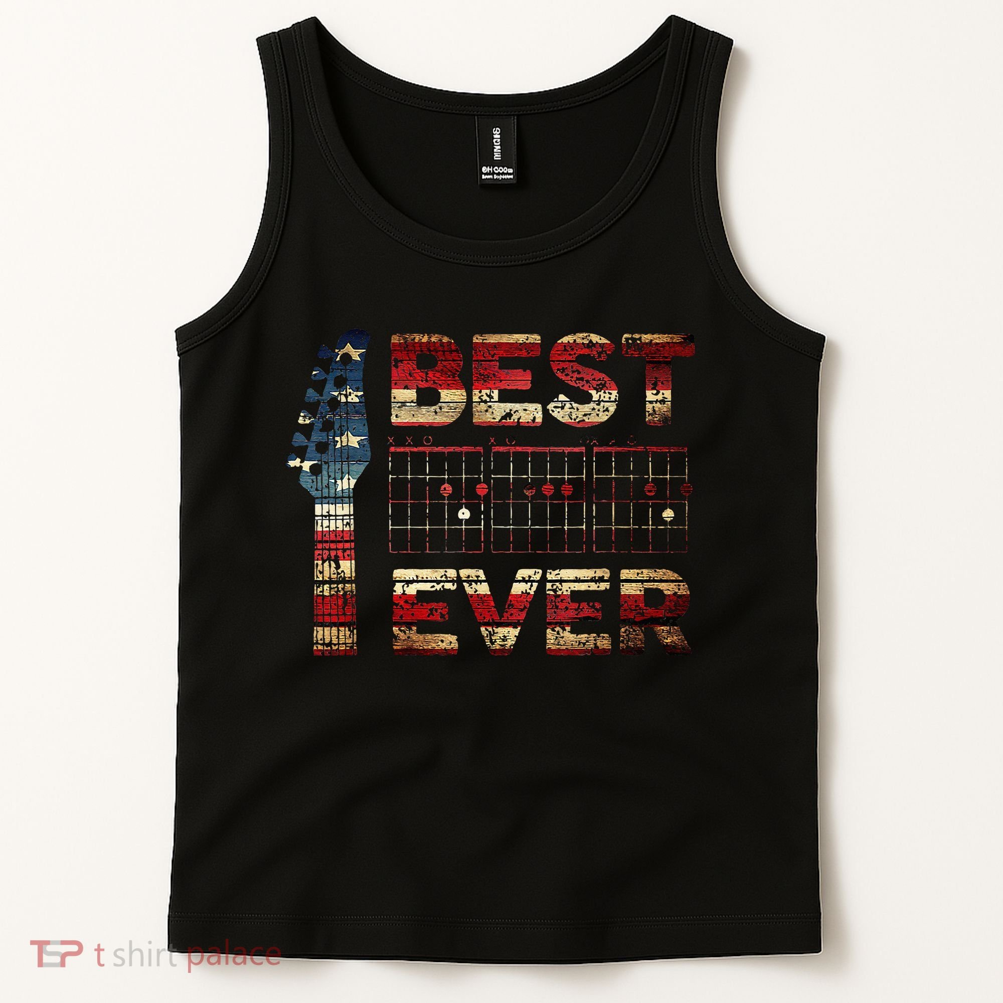 Best Guitar Dad Ever Chords Best Dad Guitar American Flag Tank Top