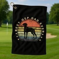 Best Gsp Dad Ever Dog Lover Owner Ger Shorthaired Pointer Gift Golf Towel thumb 1