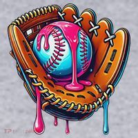 Baseball Glove Drip Ice Cream Sprinkles Baseball Boy Women's Sweatshirt thumb 2