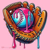 Baseball Glove Drip Ice Cream Sprinkles Baseball Boy Coaster thumb 2