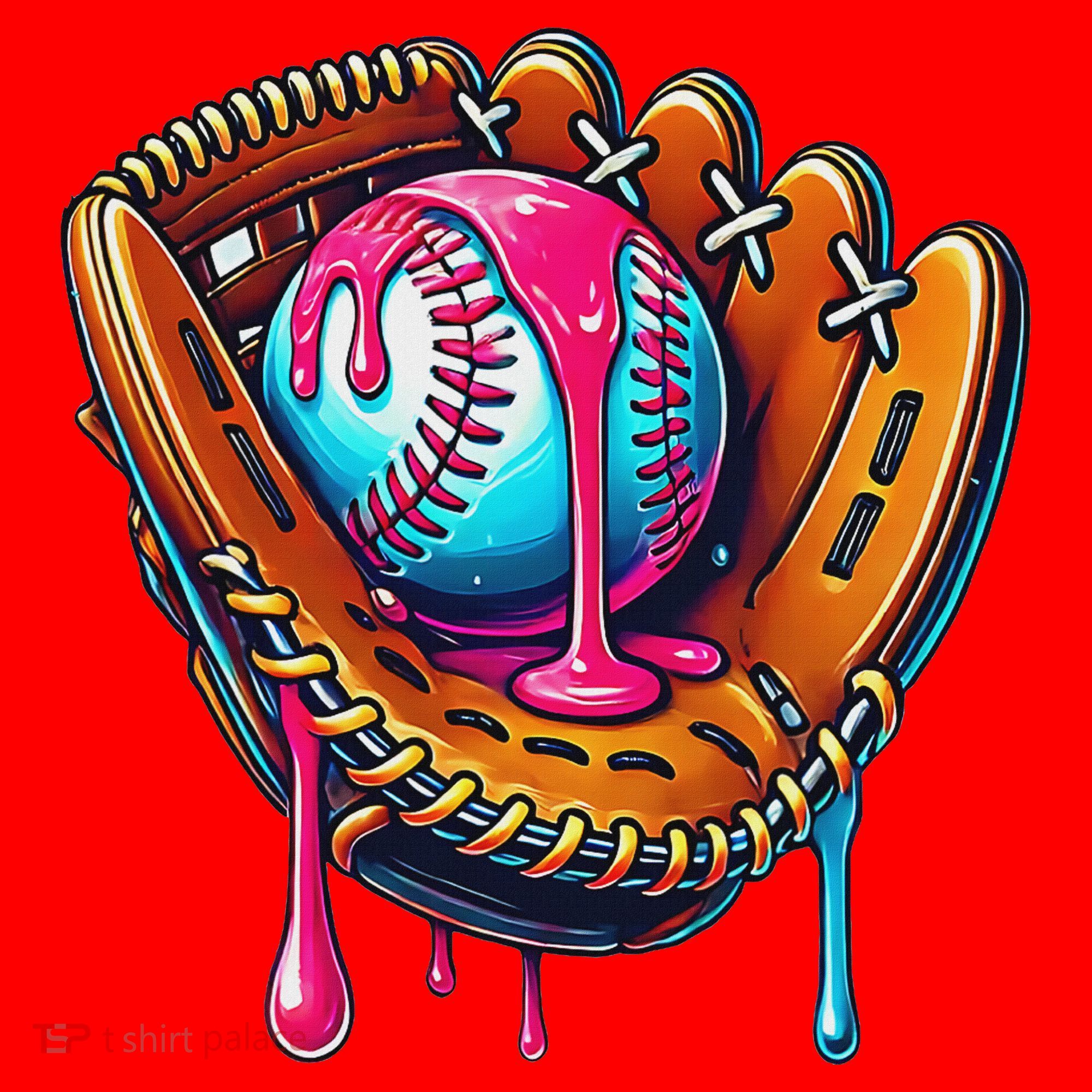 Baseball Glove Drip Ice Cream Sprinkles Baseball Boy Santa Hat