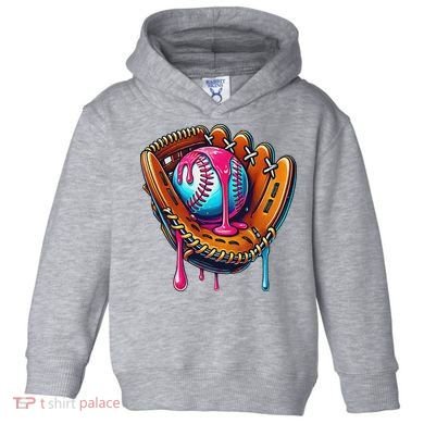 Baseball Glove Drip Ice Cream Sprinkles Baseball Boy Toddler Hoodie