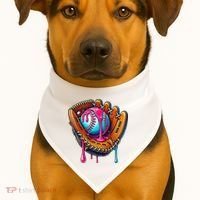 Baseball Glove Drip Ice Cream Sprinkles Baseball Boy USA-Made Doggie Bandana thumb 1