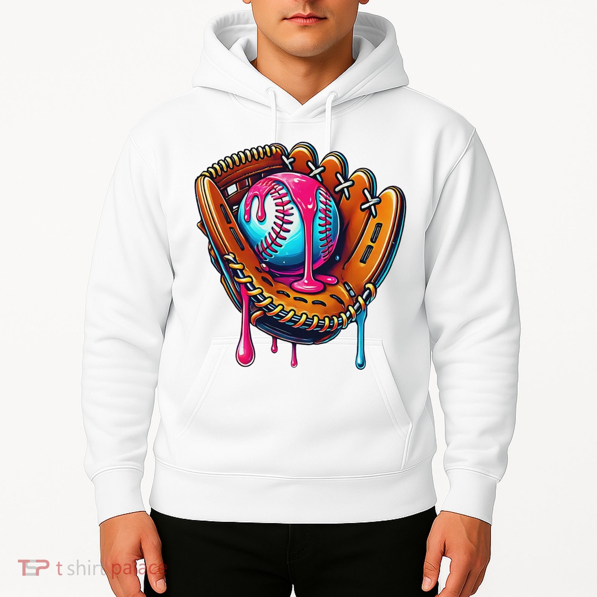 Baseball Glove Drip Ice Cream Sprinkles Baseball Boy Hoodie