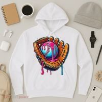 Baseball Glove Drip Ice Cream Sprinkles Baseball Boy Hoodie thumb 3