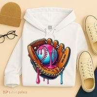 Baseball Glove Drip Ice Cream Sprinkles Baseball Boy Hoodie thumb 4