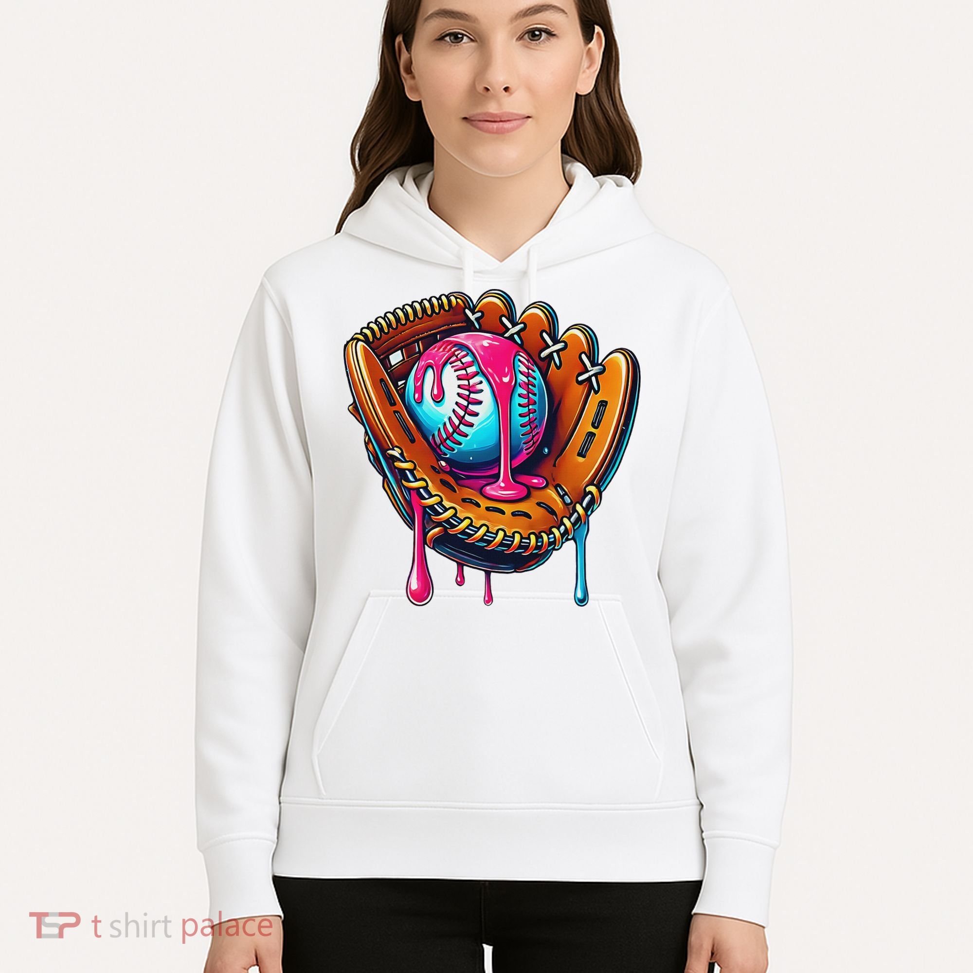 Baseball Glove Drip Ice Cream Sprinkles Baseball Boy Hoodie