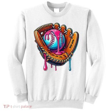 Baseball Glove Drip Ice Cream Sprinkles Baseball Boy Sweatshirt
