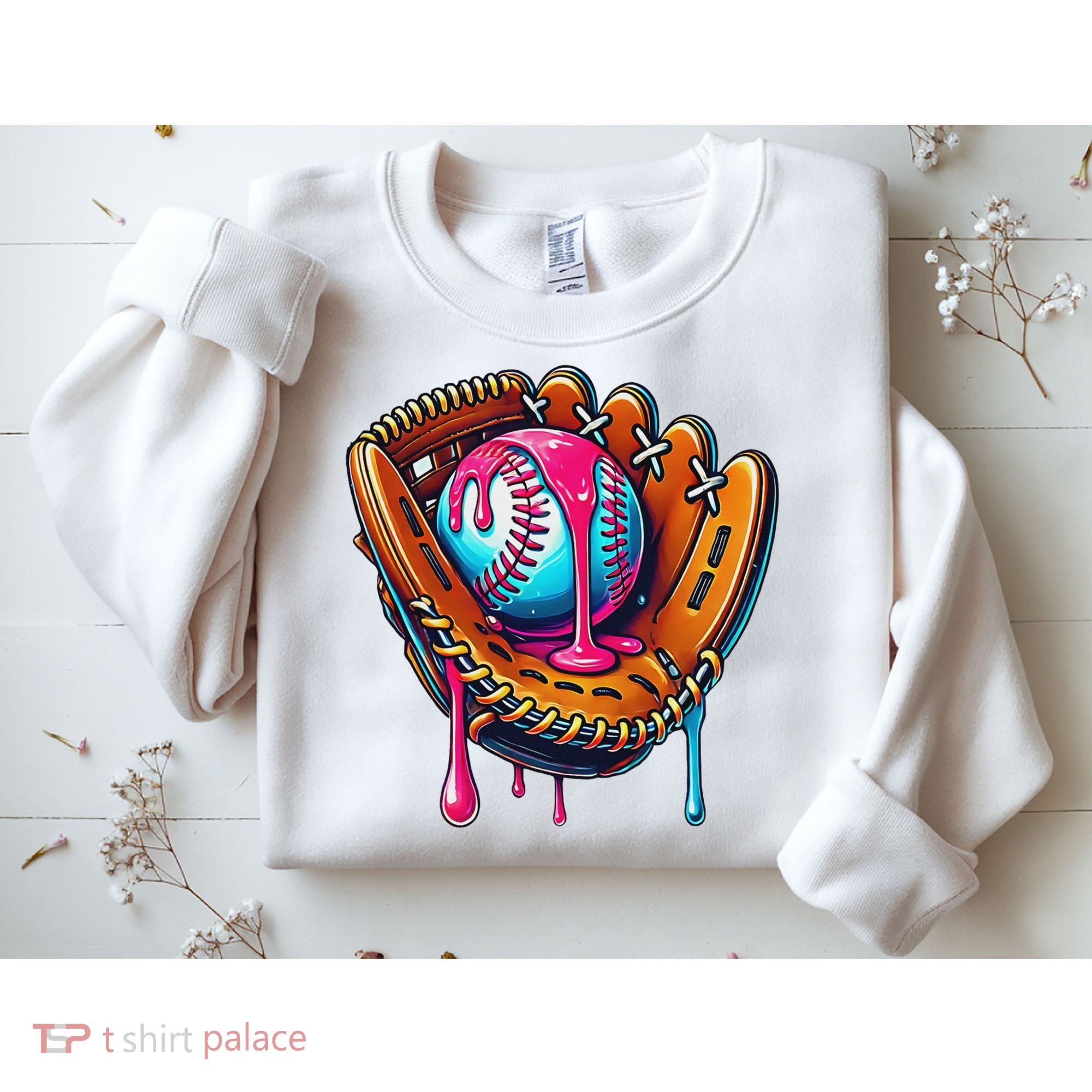 Baseball Glove Drip Ice Cream Sprinkles Baseball Boy Sweatshirt