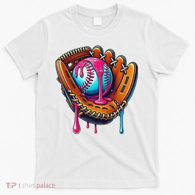 Baseball Glove Drip Ice Cream Sprinkles Baseball Boy T-Shirt