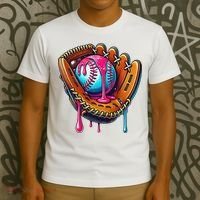 Baseball Glove Drip Ice Cream Sprinkles Baseball Boy T-Shirt thumb 3