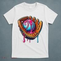 Baseball Glove Drip Ice Cream Sprinkles Baseball Boy T-Shirt thumb 5
