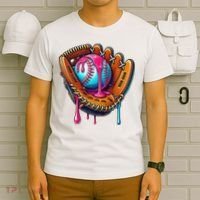 Baseball Glove Drip Ice Cream Sprinkles Baseball Boy T-Shirt thumb 6