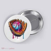 Baseball Glove Drip Ice Cream Sprinkles Baseball Boy Button thumb 0