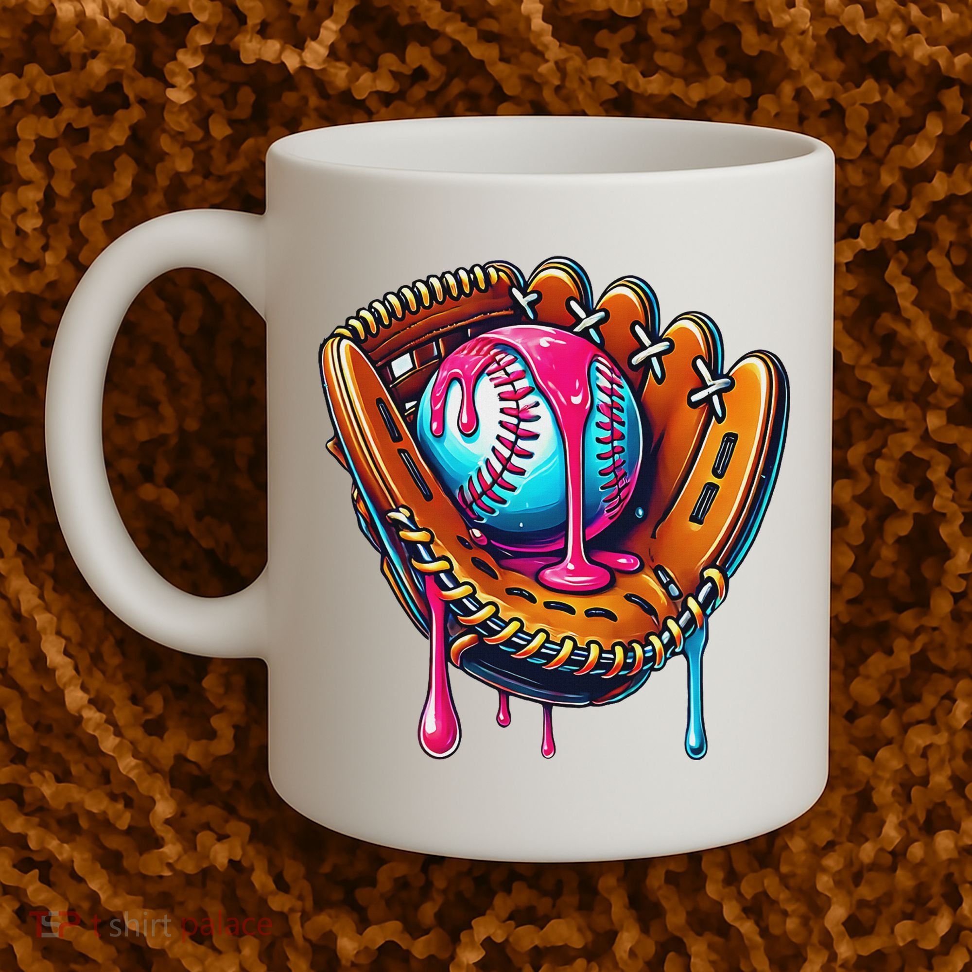 Baseball Glove Drip Ice Cream Sprinkles Baseball Boy Coffee Mug