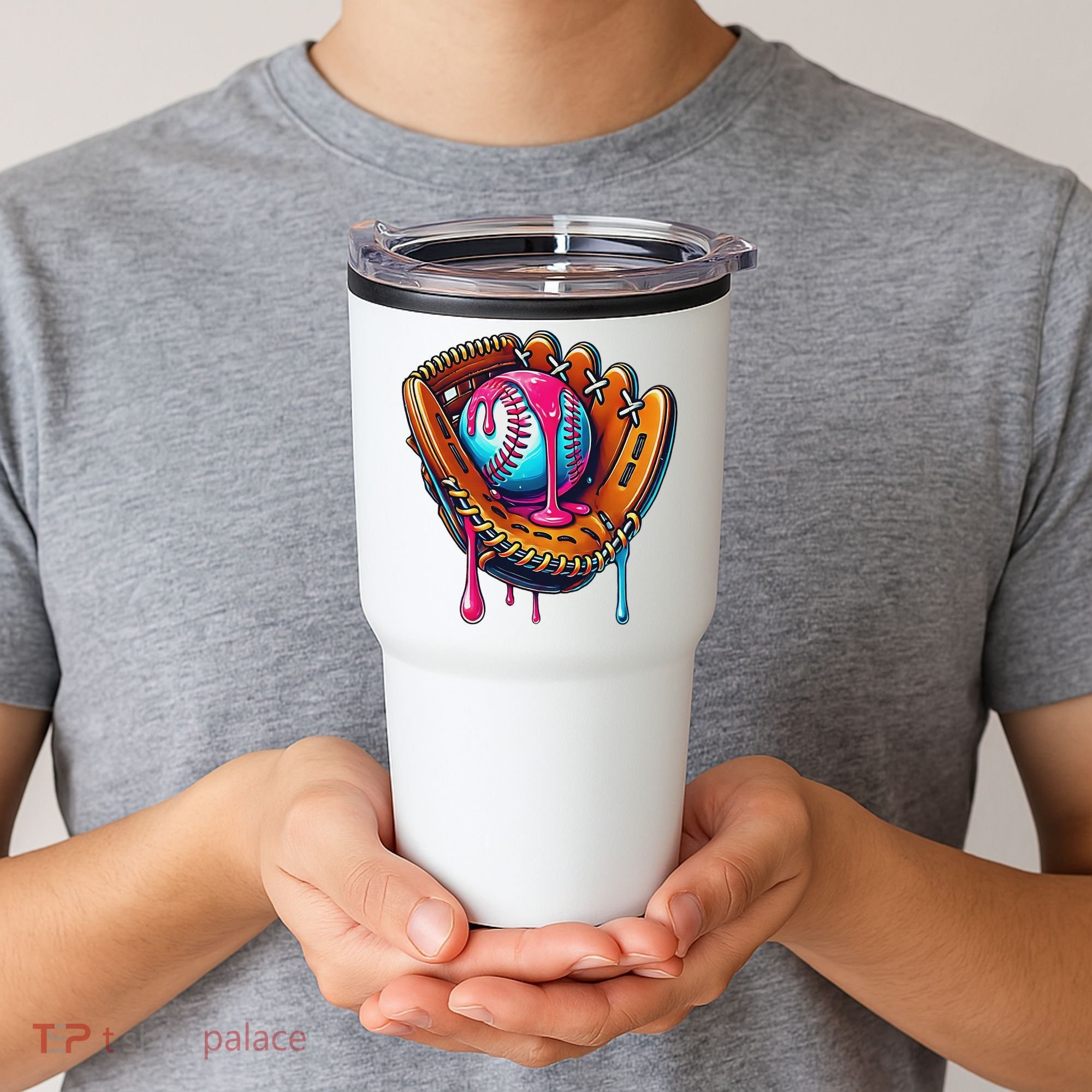 Baseball Glove Drip Ice Cream Sprinkles Baseball Boy Tumbler