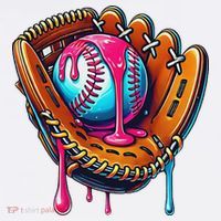 Baseball Glove Drip Ice Cream Sprinkles Baseball Boy Mousepad thumb 1