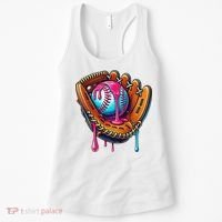 Baseball Glove Drip Ice Cream Sprinkles Baseball Boy Women's Tank Top thumb 0