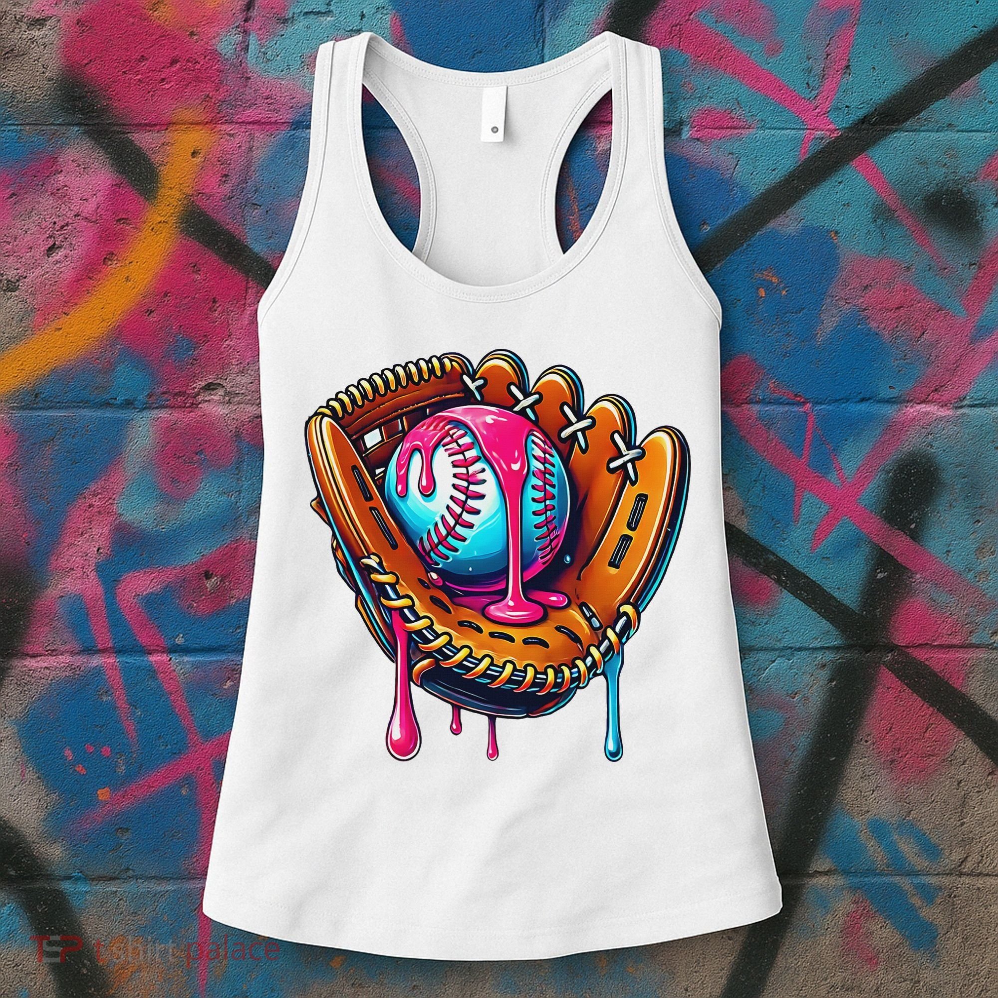 Baseball Glove Drip Ice Cream Sprinkles Baseball Boy Women's Tank Top