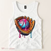 Baseball Glove Drip Ice Cream Sprinkles Baseball Boy Tank Top thumb 2