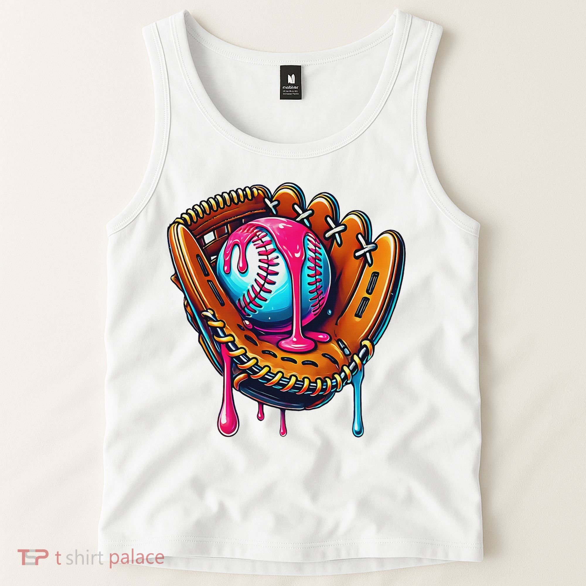 Baseball Glove Drip Ice Cream Sprinkles Baseball Boy Tank Top
