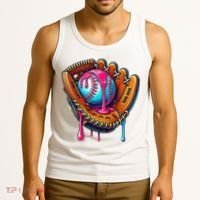 Baseball Glove Drip Ice Cream Sprinkles Baseball Boy Tank Top thumb 3