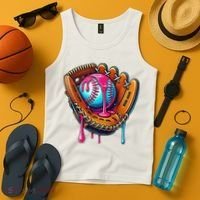 Baseball Glove Drip Ice Cream Sprinkles Baseball Boy Tank Top thumb 4