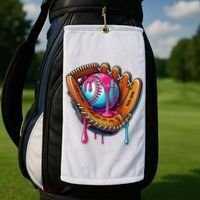 Baseball Glove Drip Ice Cream Sprinkles Baseball Boy Golf Towel thumb 2