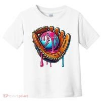 Baseball Glove Drip Ice Cream Sprinkles Baseball Boy Toddler T-Shirt thumb 0