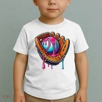 Baseball Glove Drip Ice Cream Sprinkles Baseball Boy Toddler T-Shirt thumb 2