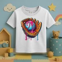 Baseball Glove Drip Ice Cream Sprinkles Baseball Boy Toddler T-Shirt thumb 3