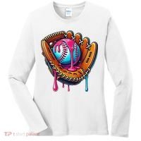 Baseball Glove Drip Ice Cream Sprinkles Baseball Boy Women's Long Sleeve Shirt thumb 0