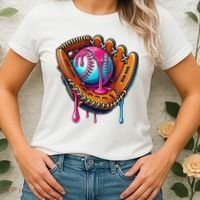 Baseball Glove Drip Ice Cream Sprinkles Baseball Boy Women's T-Shirt thumb 2