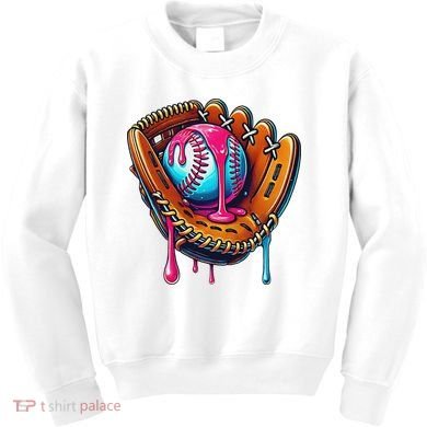 Baseball Glove Drip Ice Cream Sprinkles Baseball Boy Kids Sweatshirt