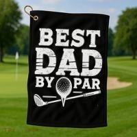 Best Golf Dad By Par Funny Gift Golf Towel thumb 1