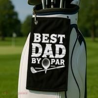 Best Golf Dad By Par Funny Gift Golf Towel thumb 2