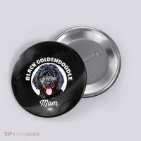 Black Goldendoodle Dog Mom Button thumb 0