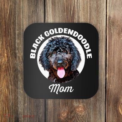 Black Goldendoodle Dog Mom Coaster