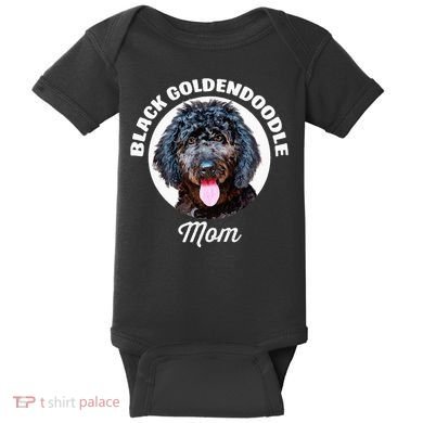 Black Goldendoodle Dog Mom Baby Bodysuit