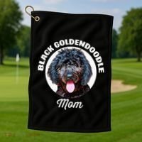 Black Goldendoodle Dog Mom Golf Towel thumb 1