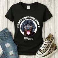 Black Goldendoodle Dog Mom Women's T-Shirt thumb 3