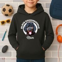 Black Goldendoodle Dog Mom Kids Hoodie thumb 2