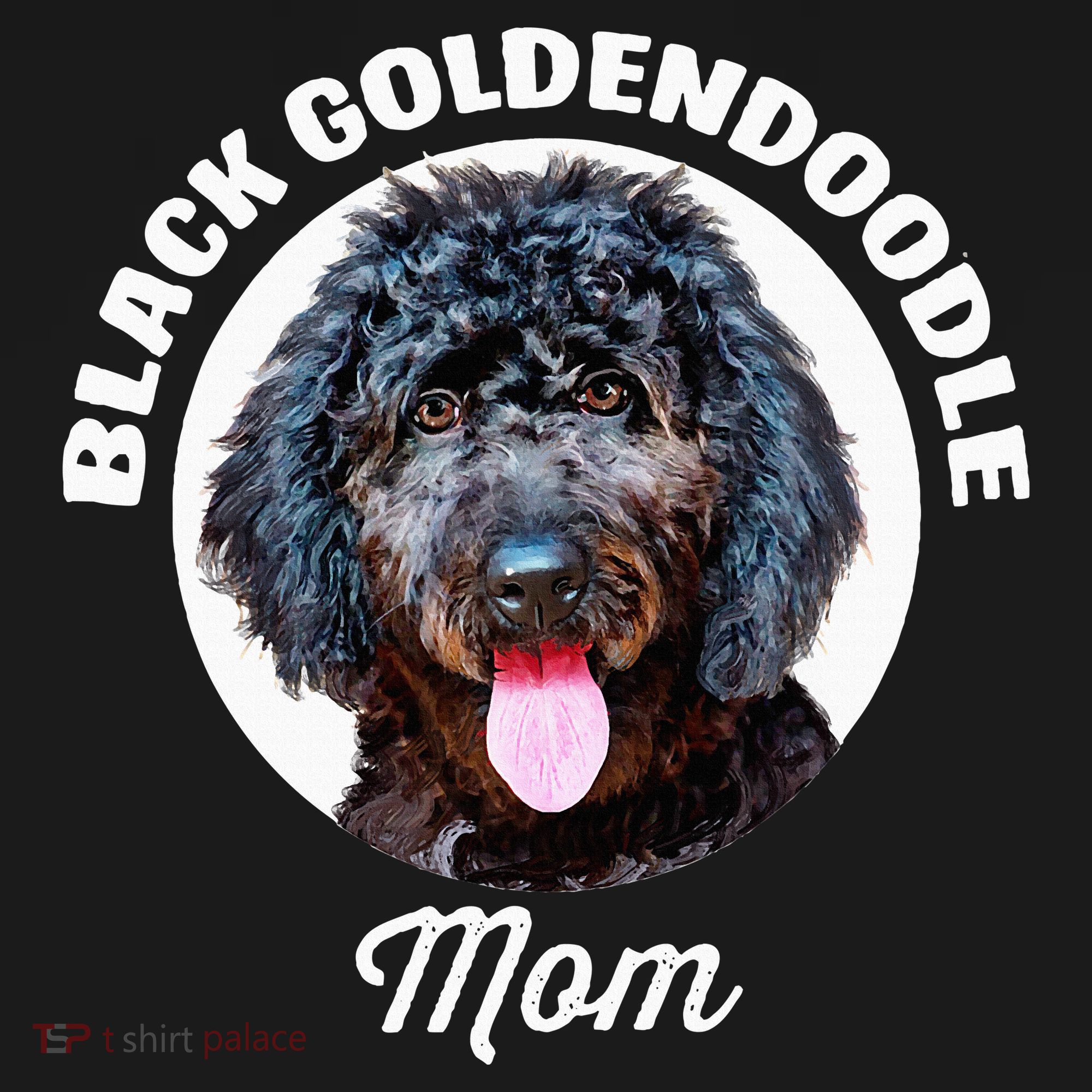 Black Goldendoodle Dog Mom Kids Long Sleeve Shirt