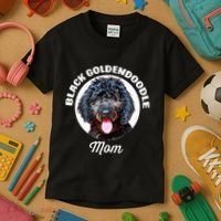 Black Goldendoodle Dog Mom Kids T-Shirt thumb 3