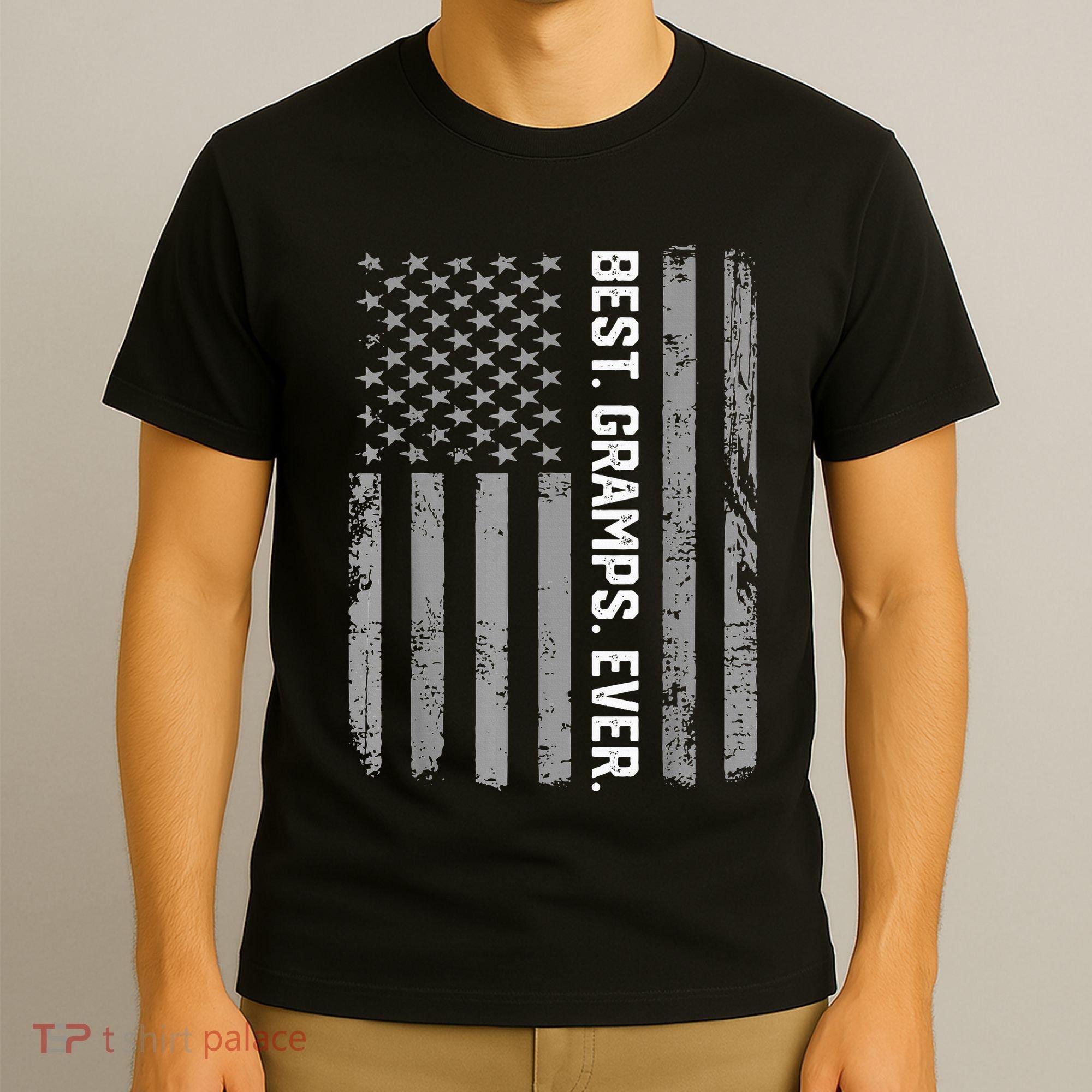Best Gramps Ever America Flag Gift For Father's Day  T-Shirt