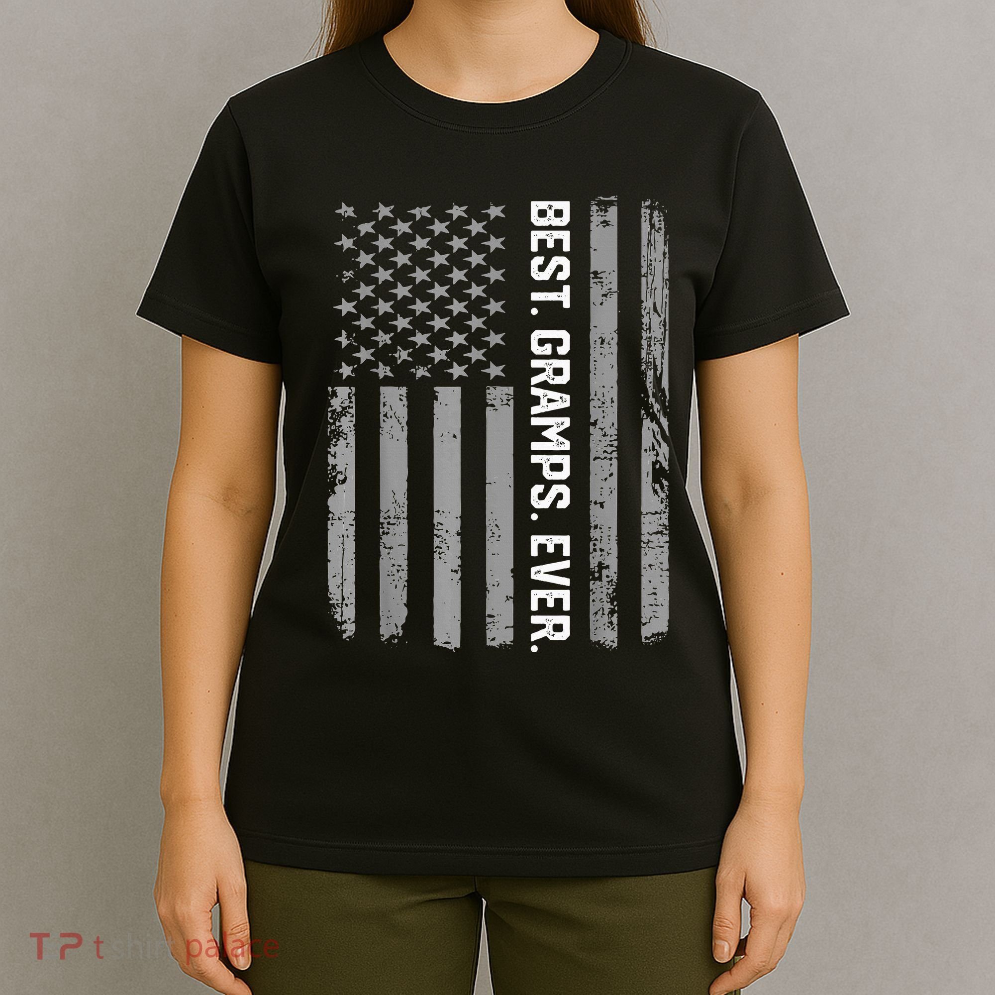 Best Gramps Ever America Flag Gift For Father's Day  T-Shirt