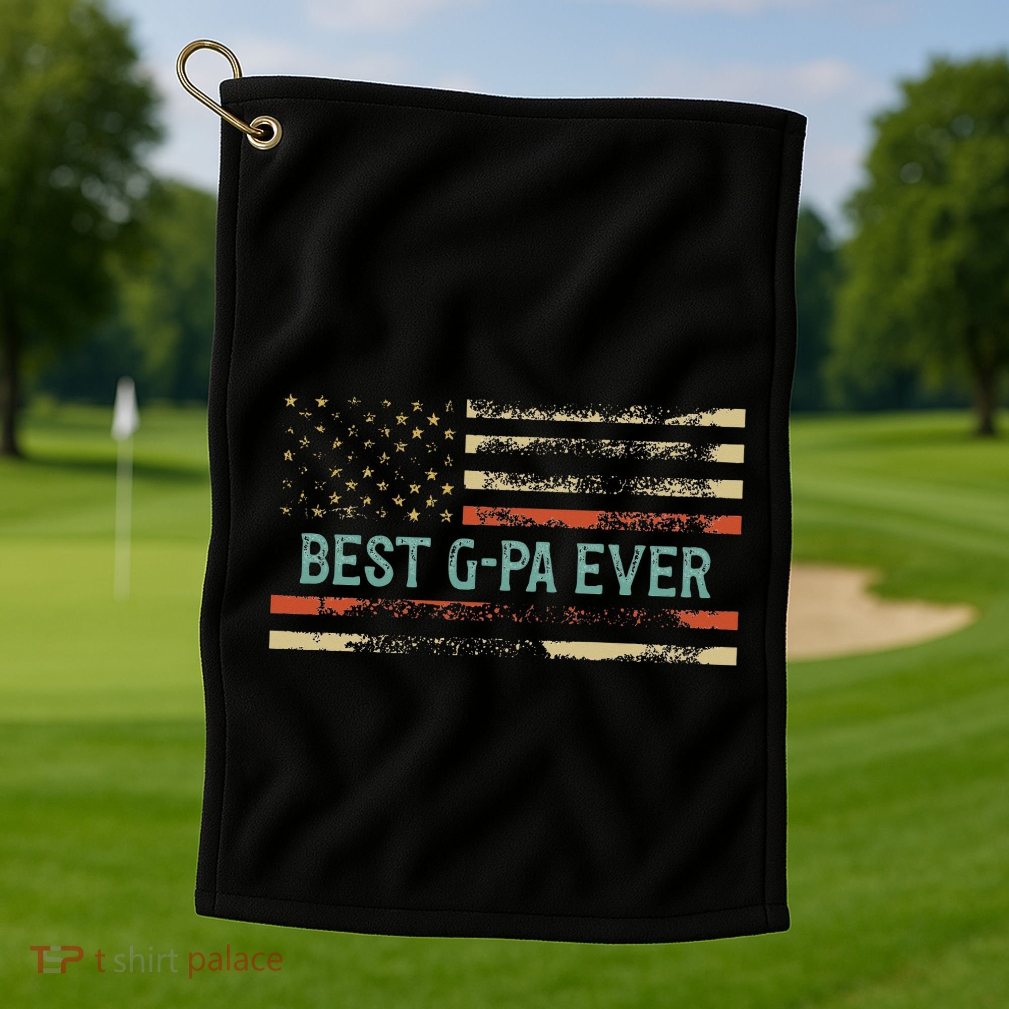 Best Gpa Ever Us Flag Gpa Grandfather Golf Towel