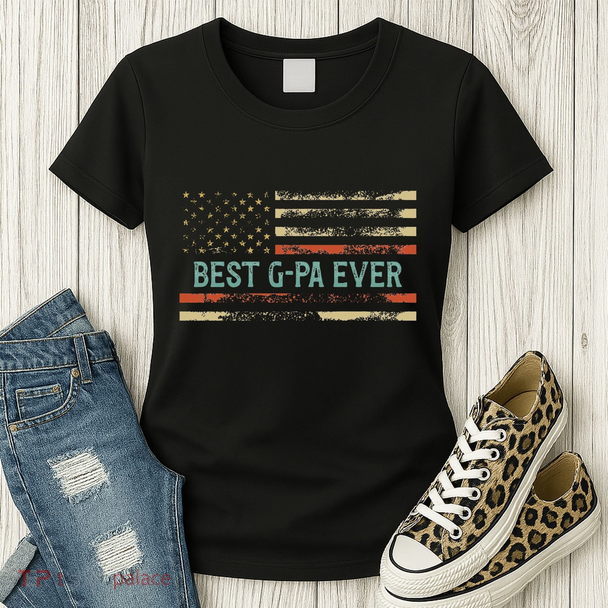 Best Gpa Ever Us Flag Gpa Grandfather Women's T-Shirt